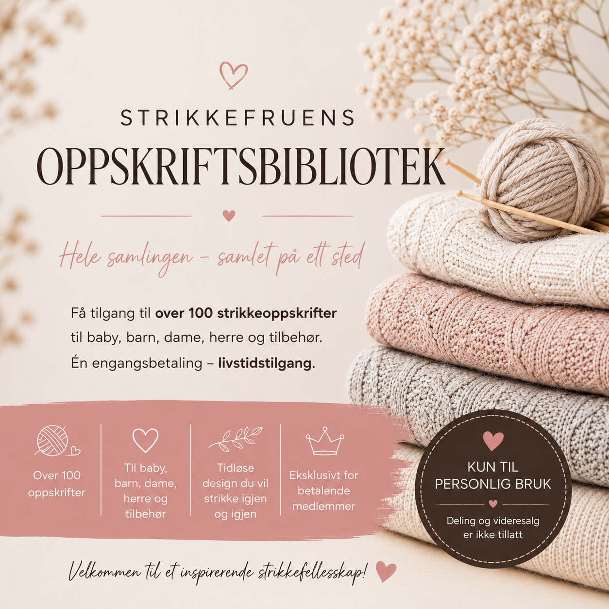 STRIKKEFRUENS OPPSKRIFTSBIBLIOTEK