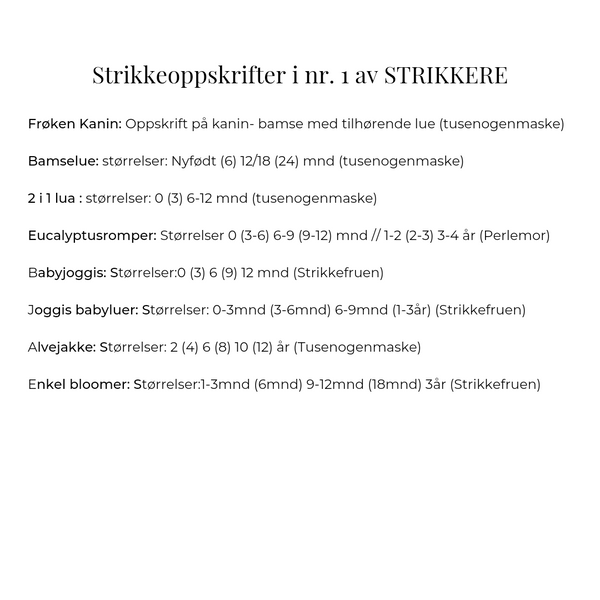 STRIKKERE , No 1